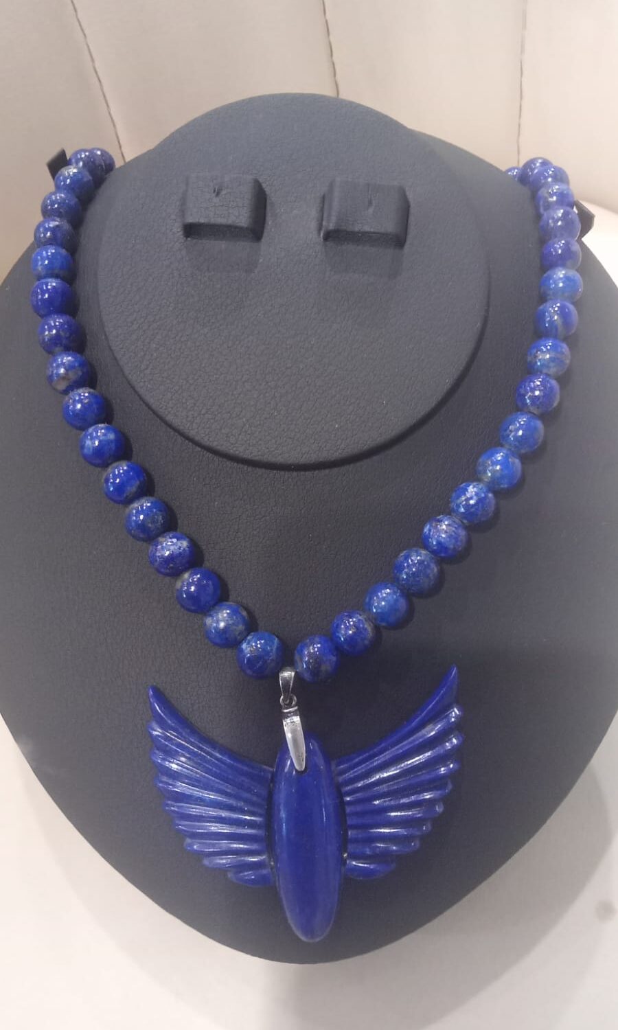 Can Bead Abstract Studded Necklace With Lapis Lazuli Silver925