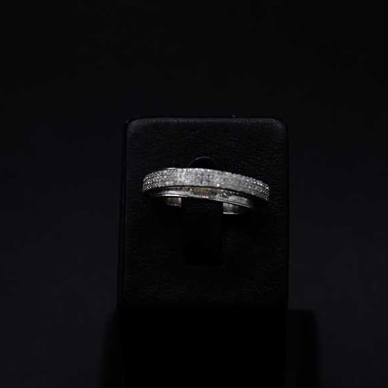 Abdulrahman Classic Rectangle Studded Ring With Zircon Silver925 Size-15