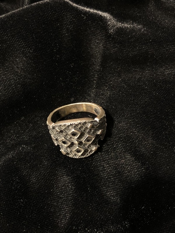 Merila Classic Abstract Mens Ring With Black Onyx Silver925 Size-24