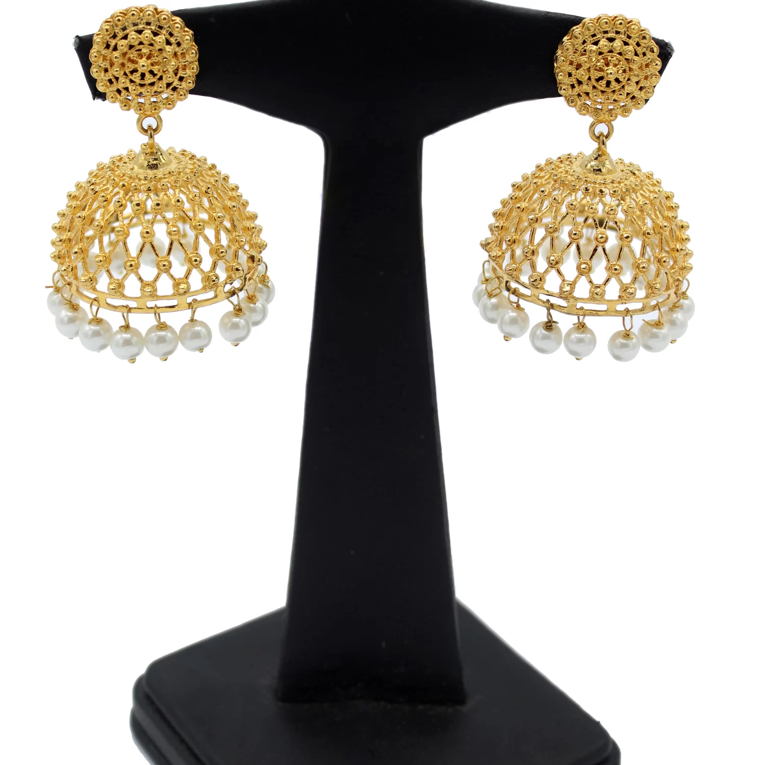 AlMutanabbi Jhumki Studded Earring with Pearl Silver925