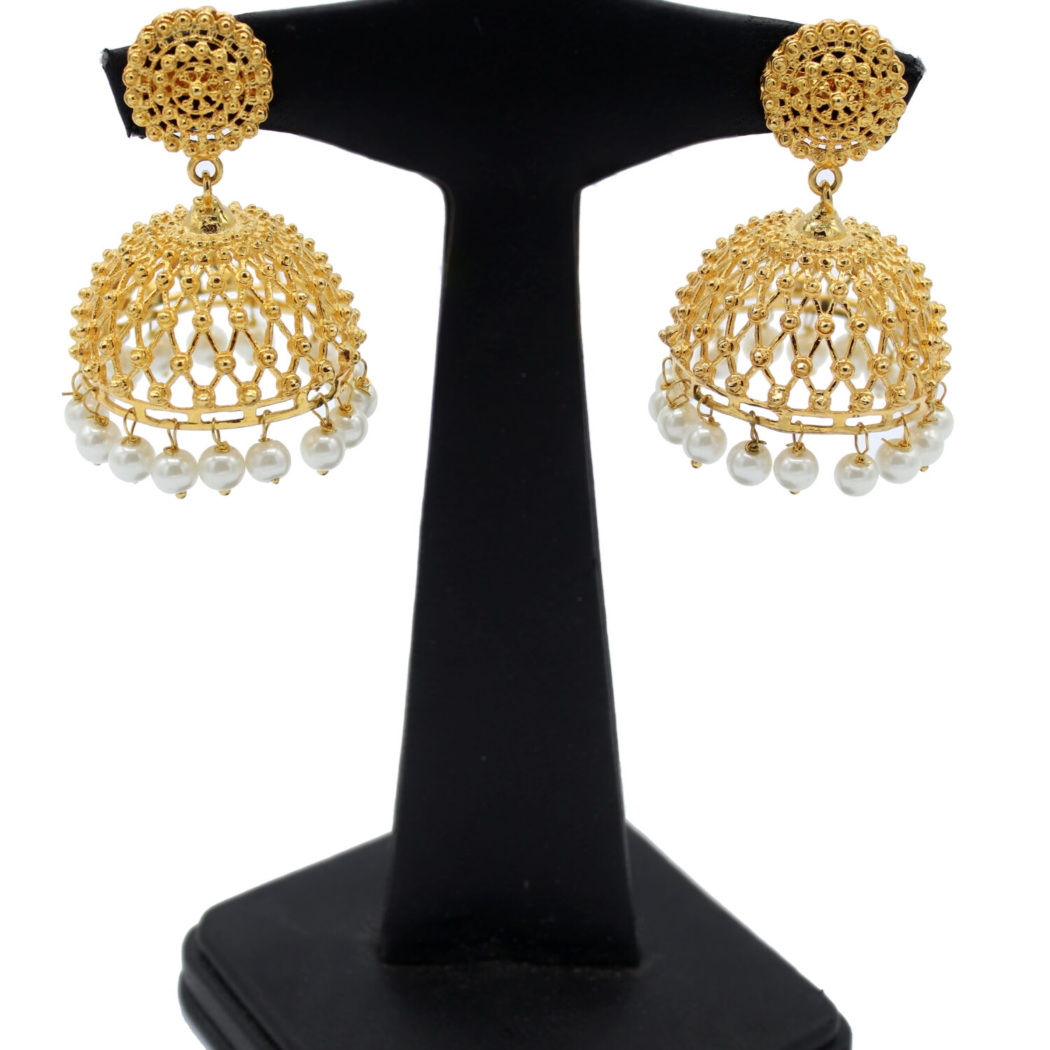 AlMutanabbi Jhumki Studded Earring with Pearl Silver925